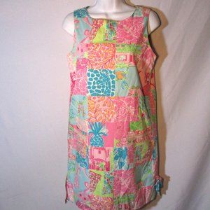 LILLY PULITZER Cotton Shift Sheath Dress PATCHWORK